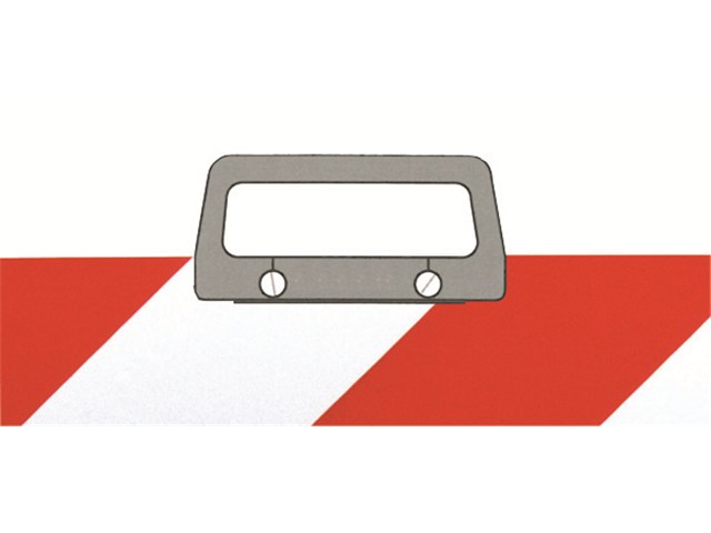 Warntafel linksweisend, für Land- und Forstwirtschaft, rot/weiß, 28,2 x  56,4 cm